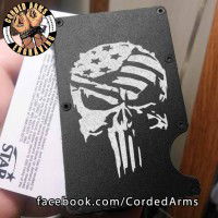 Punisher Stars and Bars Laser Engraved EDC  Money Clip Credit Card Wallet