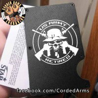 US Army Retired Laser Engraved EDC  Money Clip Credit Card Wallet