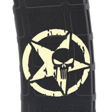 Punisher Star in Circle Laser Engraved Custom Pmag